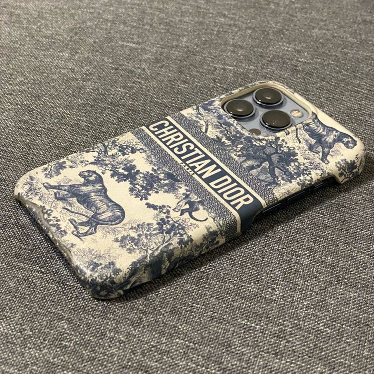 디올 정품 아이폰 13 프로 뜨왈 드 주이 양가죽 맥세이프 케이스--2