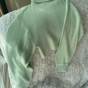 H&M Divided 민트 크롭 니트 xxs