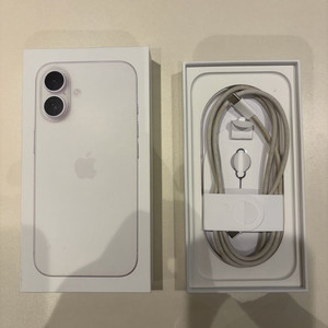 아이폰 16 자급제 박스와 케이블, 구성품(아이폰 없이 박스만)