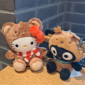 산리오 곰 목도리 헬로키티 루돌프 초코캣 인형키링 이미지