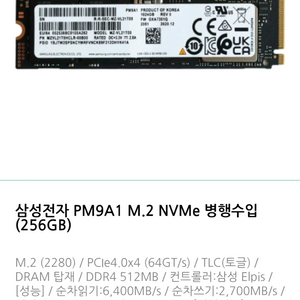 M.2 NVMe SSD 256GB