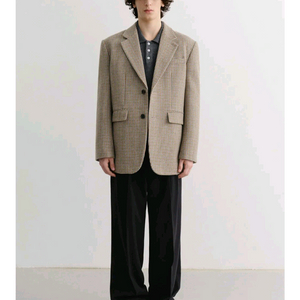 던스트 빈티지 테일러드 울블레이저 자켓 체크 L