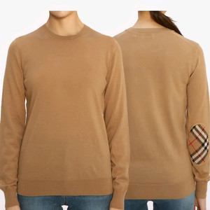 버버리 신형 체크 패치 메리노 울 스웨터 베이지 M