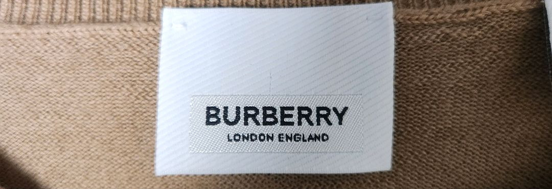 버버리 신형 체크 패치 메리노 울 스웨터 베이지 M--5