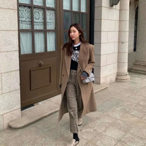 인스턴트 펑크 울 캐시미어 더블코트 모카 M