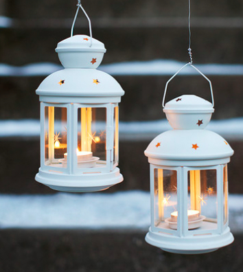 이케아 ROTERA 미니 양초 랜턴(화이트)--2