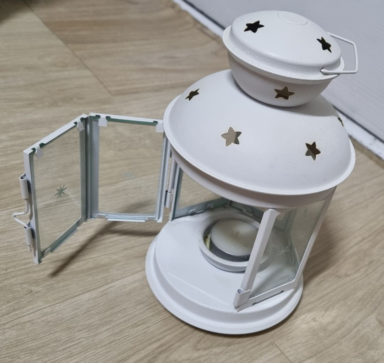 이케아 ROTERA 미니 양초 랜턴(화이트)--3