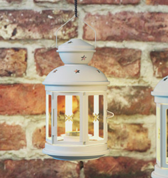 이케아 ROTERA 미니 양초 랜턴(화이트)--5