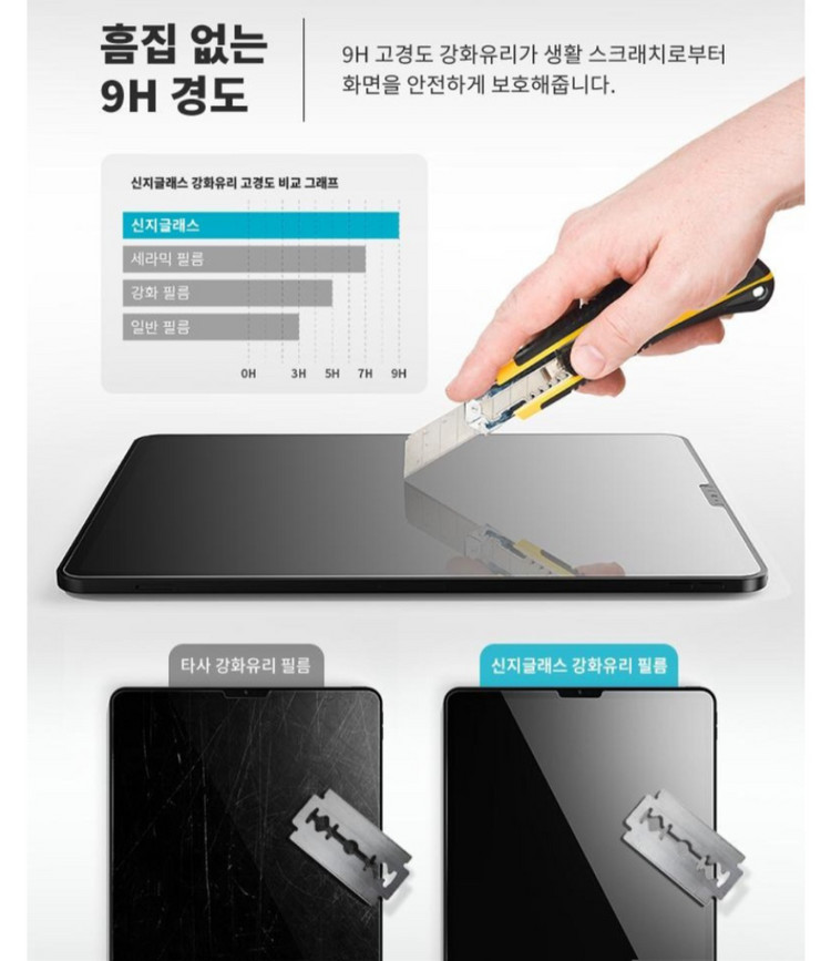 새상품 아이패드 5 6세대 9.7 강화유리 필름 2개--7