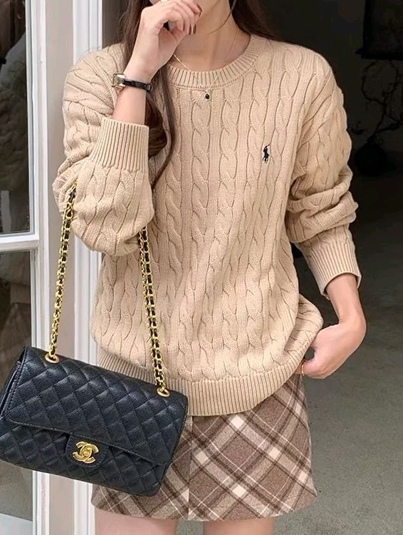 폴로 랄프로렌 케이블 니트 베이지 브라운니트 44 55--1