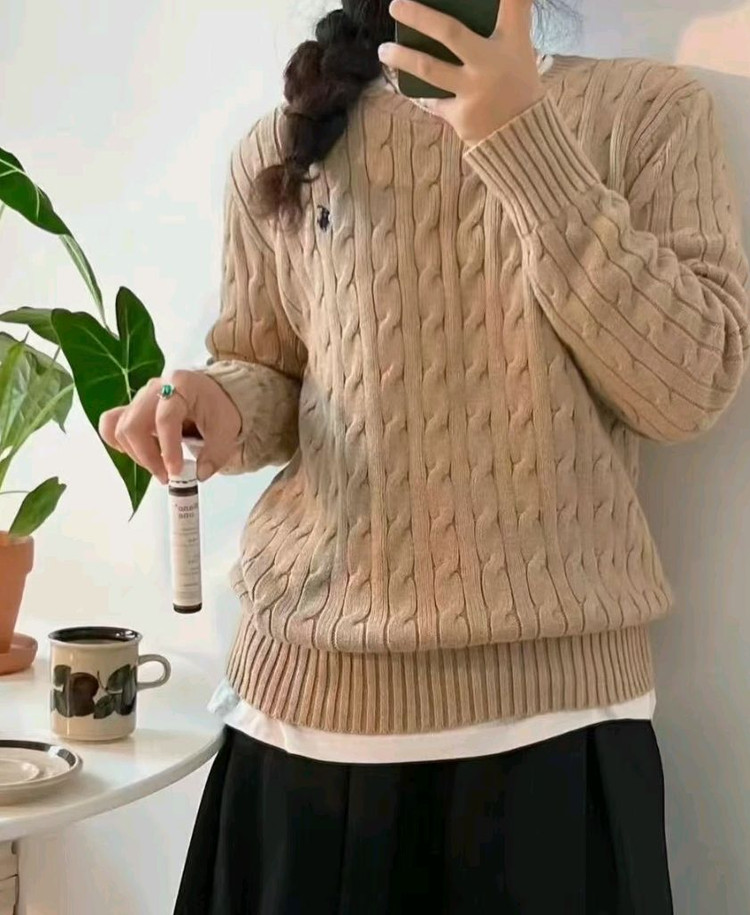 폴로 랄프로렌 케이블 니트 베이지 브라운니트 44 55--5