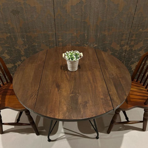 리바트 원목 접이식 식탁과 원목 의자 세트