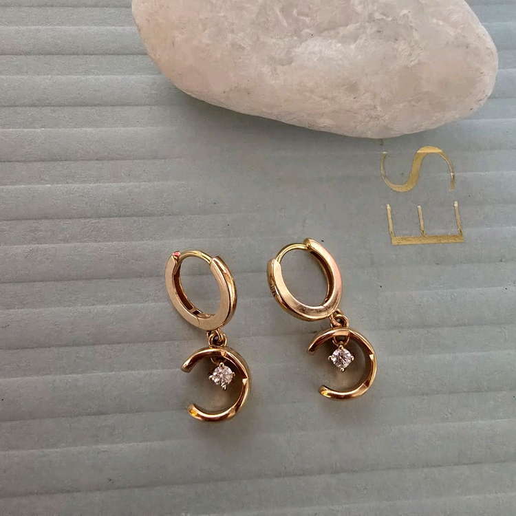 18k핑크골드 귀걸이--2