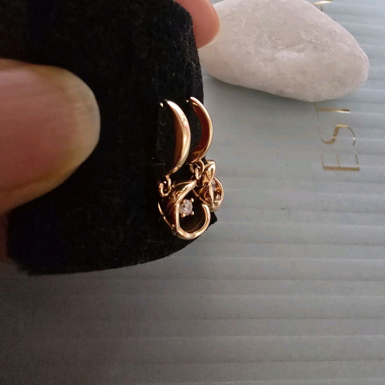 18k핑크골드 귀걸이--3