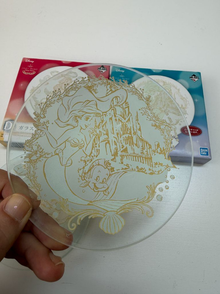 반다이 이찌방쿠지 이치방쿠지 디즈니 백설공주 인어공주 유리플레이트 2종 일괄--2