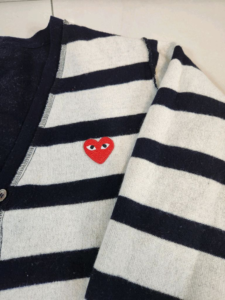 꼼데가르송 단가라 양면 WOOL울가디건/L사이즈 급저렴판매--5