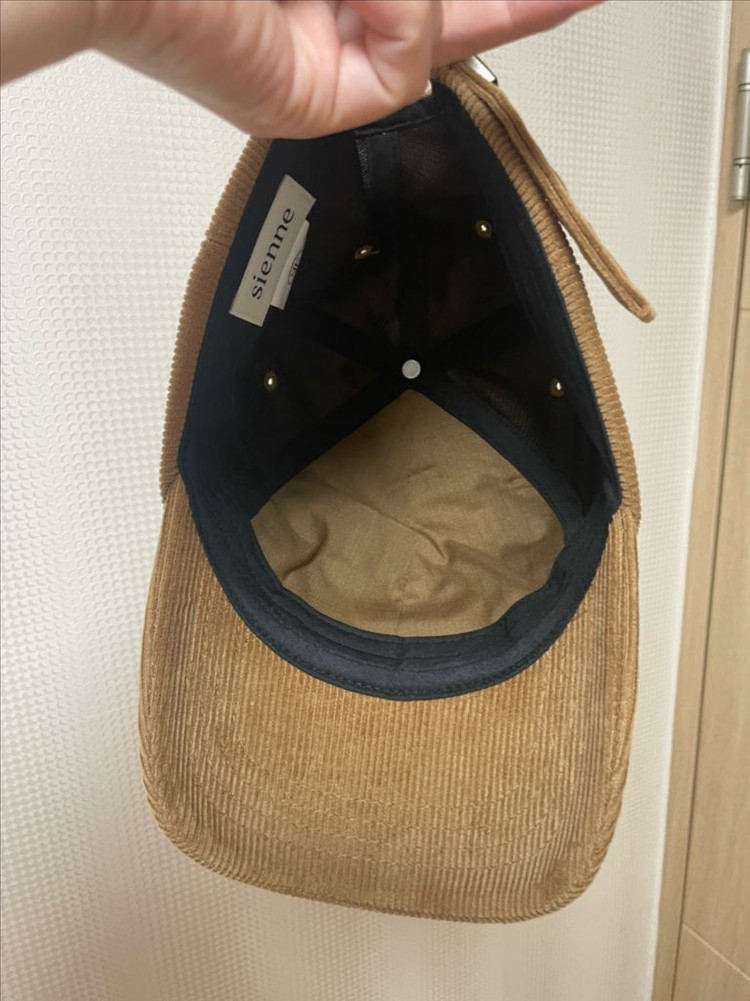 시엔느 Signature Ball Cap (Camel) 코듀로이 볼캡 카멜--2