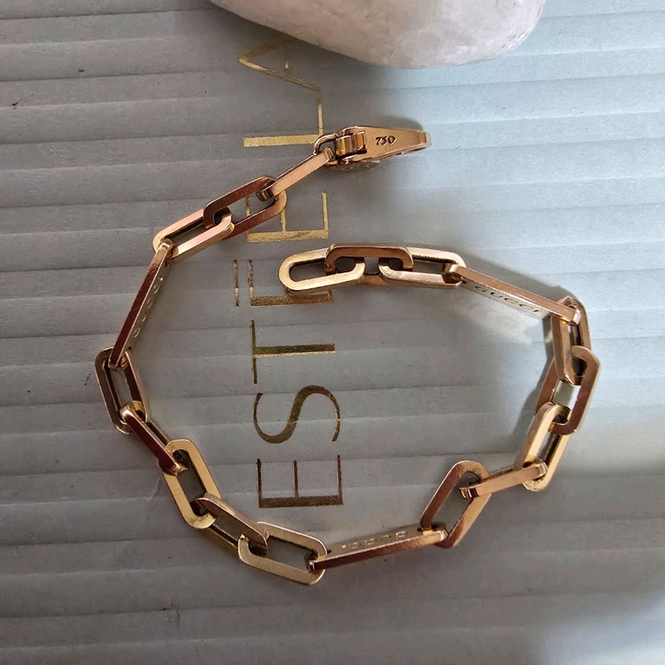 18k핑크골드 클립 팔찌--2