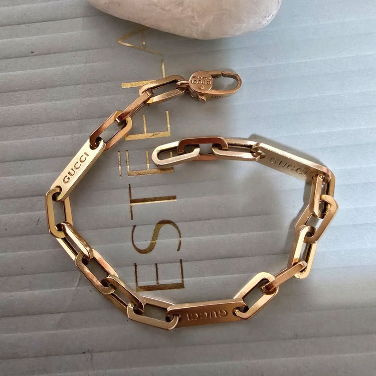 18k핑크골드 클립 팔찌--1