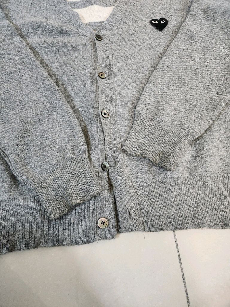 꼼데가르송 단가라 양면 WOOL울가디건/L사이즈 급저렴판매--2