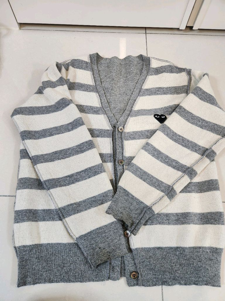 꼼데가르송 단가라 양면 WOOL울가디건/L사이즈 급저렴판매--5