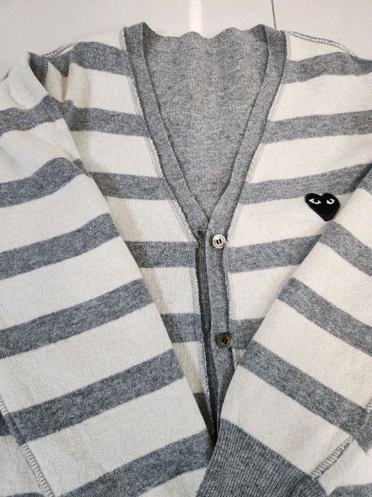 꼼데가르송 단가라 양면 WOOL울가디건/L사이즈 급저렴판매--7