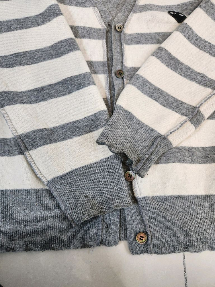 꼼데가르송 단가라 양면 WOOL울가디건/L사이즈 급저렴판매--8