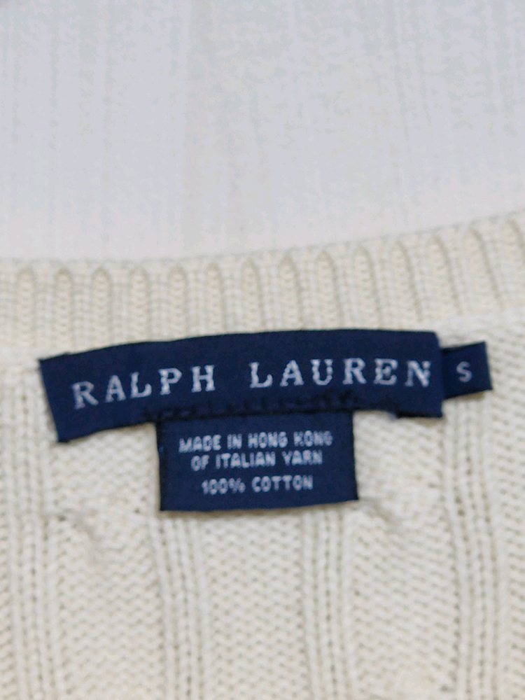 (S) 랄프로렌 폴로 꽈배기 니트 아이보리 케이블 스웨터 이미지