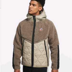 나이키 후리스 헤리티지 셰르파 플리스 후드집업 자켓 브라운/XL사이즈