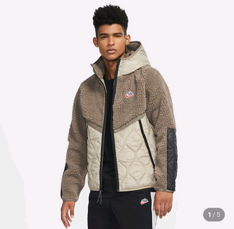 나이키 후리스 헤리티지 셰르파 플리스 후드집업 자켓 브라운/XL사이즈--1