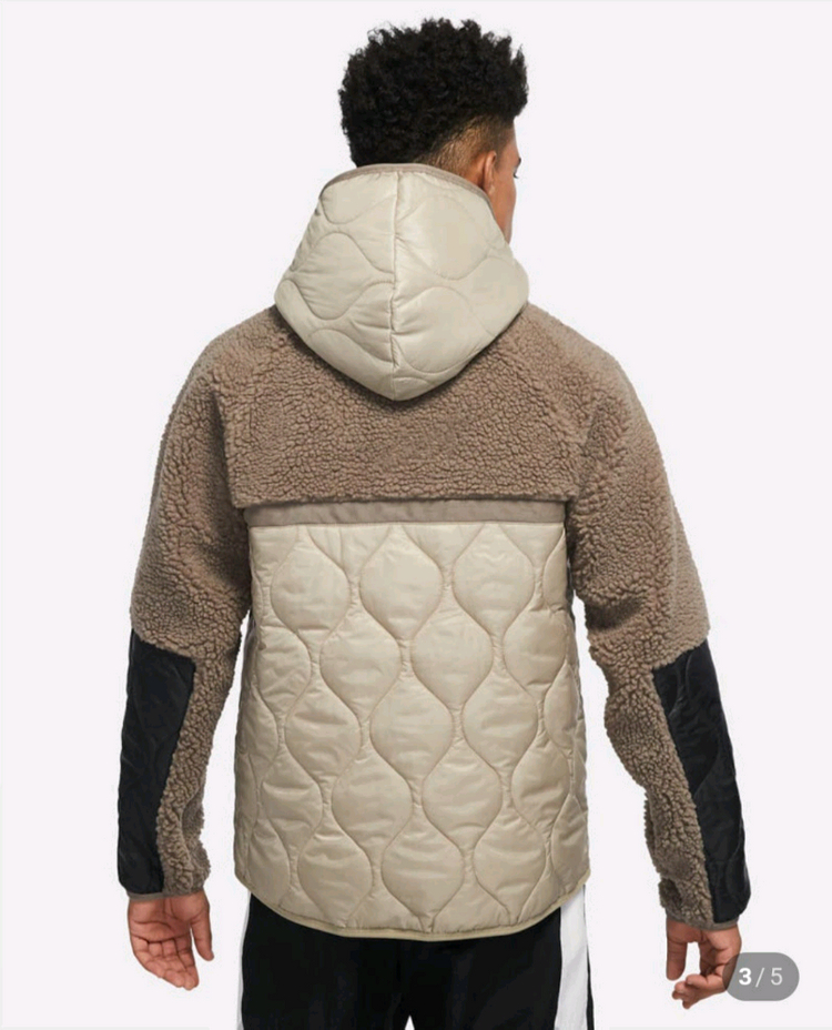 나이키 후리스 헤리티지 셰르파 플리스 후드집업 자켓 브라운/XL사이즈--3