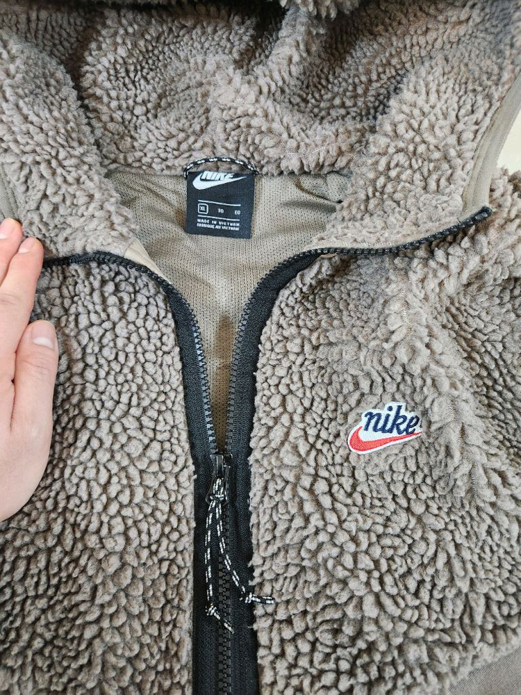 나이키 후리스 헤리티지 셰르파 플리스 후드집업 자켓 브라운/XL사이즈--6