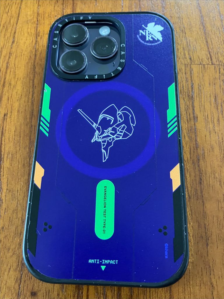 아이폰 14프로 256 퍼플 + 케이스이파이 에반게리온 케이스--2