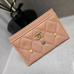 샤넬 램스킨 카드지갑 핑크 새상품