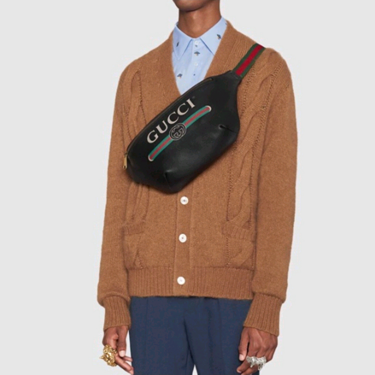 [정품] 구찌 프린트 로고 레더 벨트백 530412 판매합니다.--2