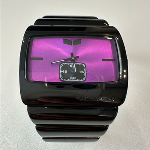 베스탈 블랙 메탈 퍼플 다이얼 손목시계