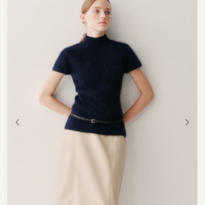 시에sie 블리스 모크넥 하프 니트 네이비