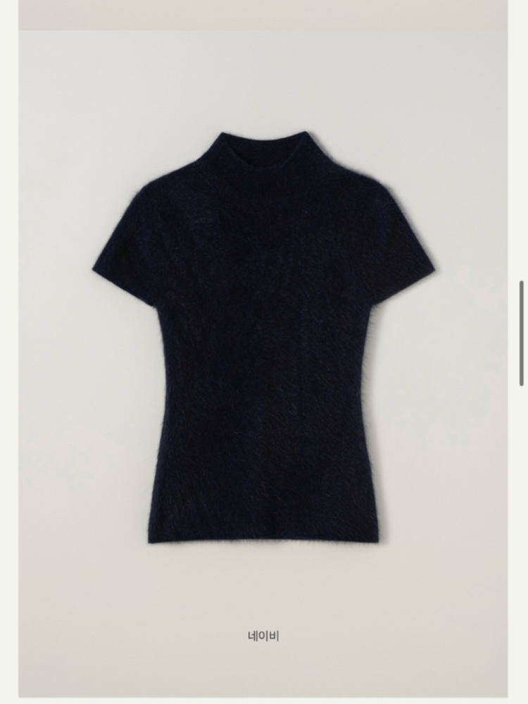 시에sie 블리스 모크넥 하프 니트 네이비--1
