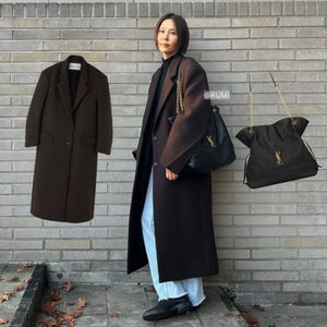 렉토 싱글 브레스티드 테일러드 코트 다크브라운 S 이미지