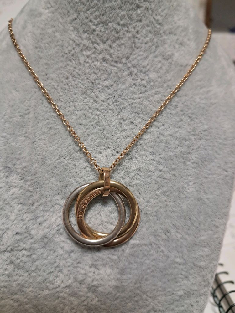 18k콤비 삼색링 목걸이--9