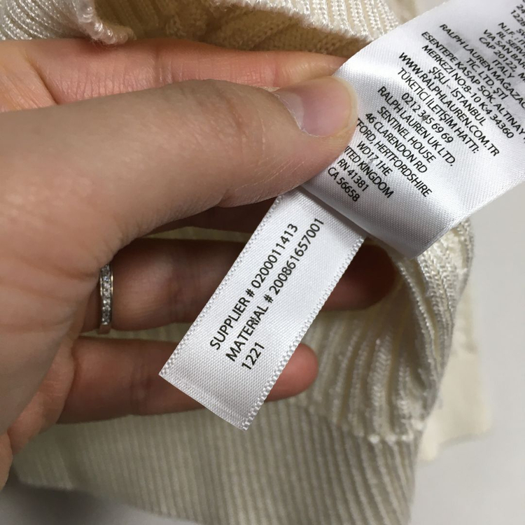 랄프로렌폴로 여성 브이넥 케이블 니트 S 이미지