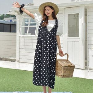 새상품)레이스 도트 나시 롱원피스 빅사이즈 이미지