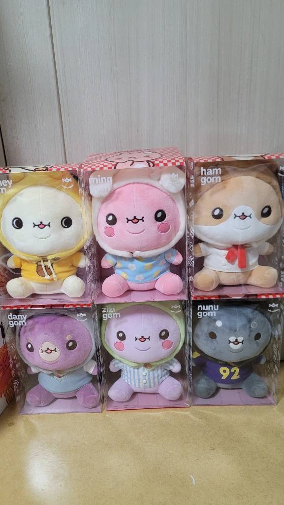 몬스타엑스 투턱곰 인형굿즈 6종 완전체 풀세트 새상품--9