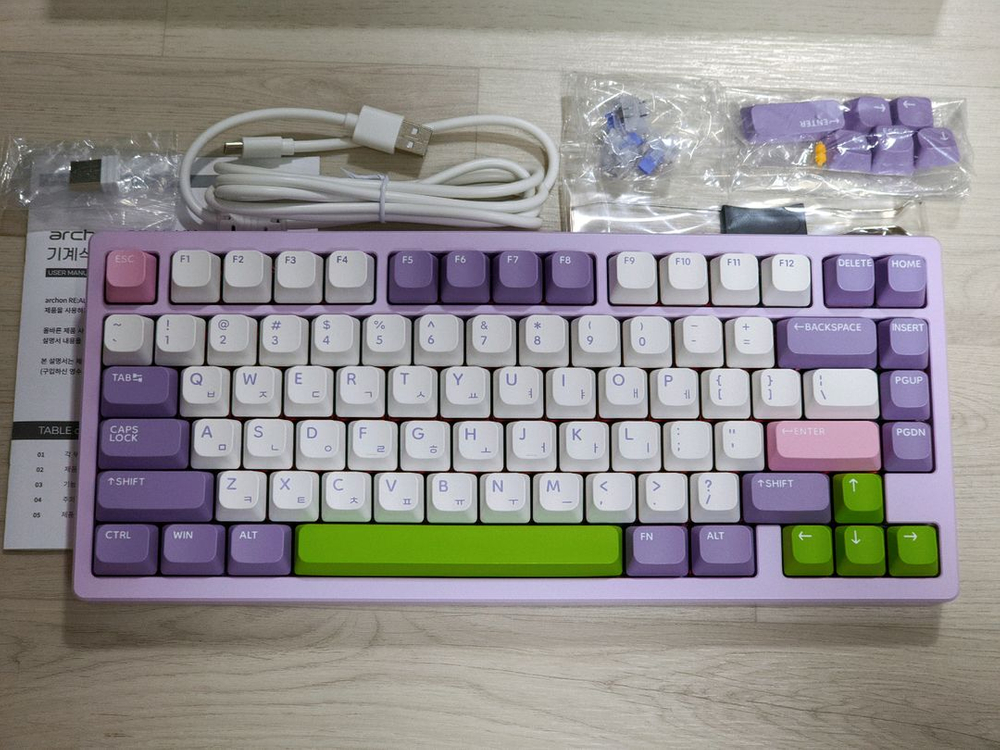 프리플로우 아콘 Re:Al HX 레이니 정발 텐키리스 75키 기계식 키보드 마카롱 딥블루씨 축--3