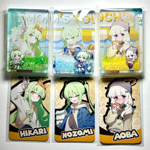 블루아카이브 맘스터치 아크릴 블럭 포토카드 히카리 노조미 아오바 철도가키 블아 콜라보