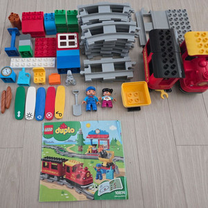 레고듀플로 10874 증기기관차 +10872 교각레일