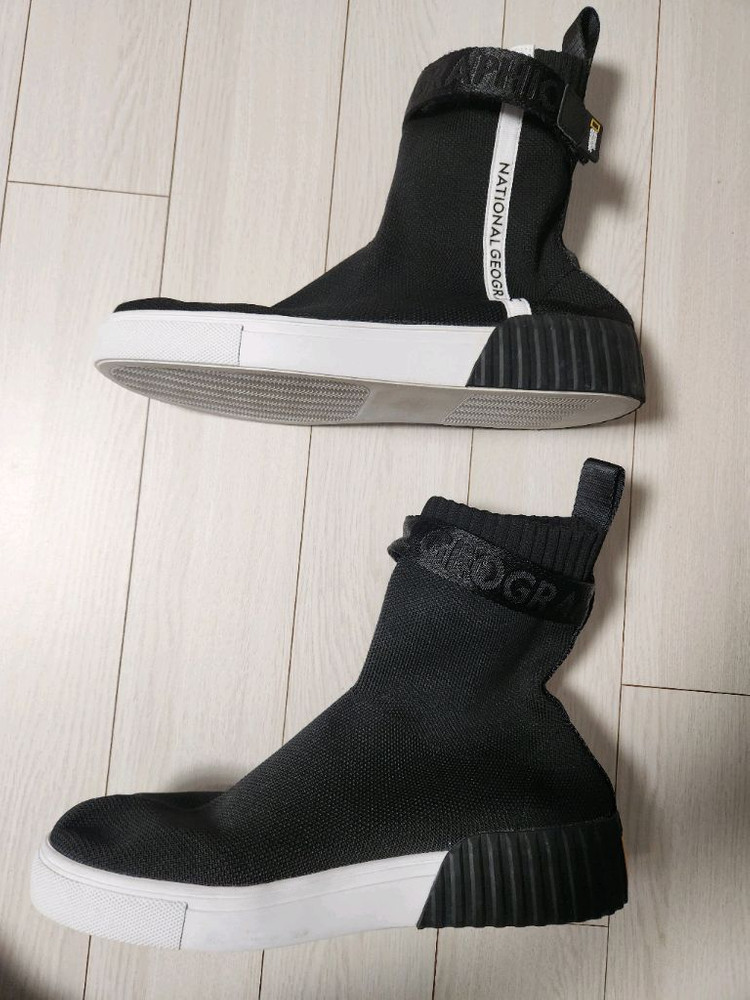 내셔널지오그래픽 N995AFW370 어반무드 니트 스니커즈 BLACK 사이즈260바닥 생활오염 외에 사진과 같이 새--3