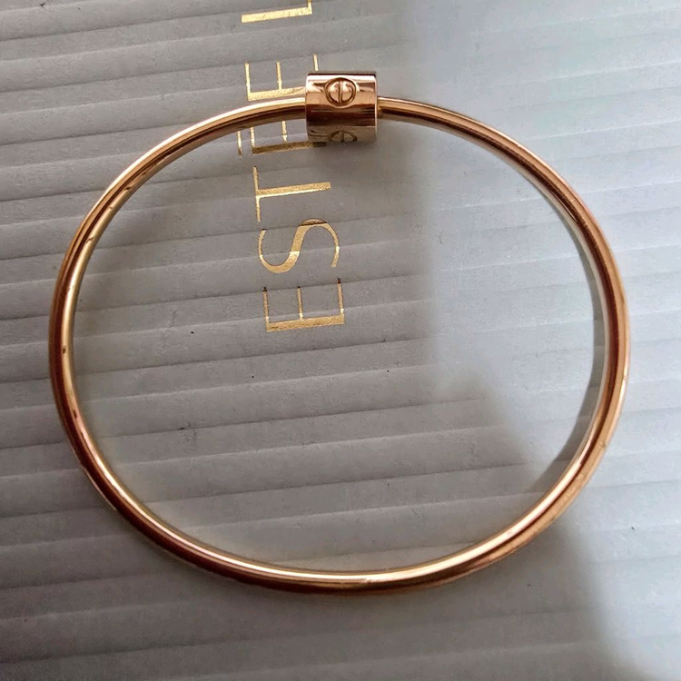 18k핑크골드 와이어 뱅글 팔찌--1