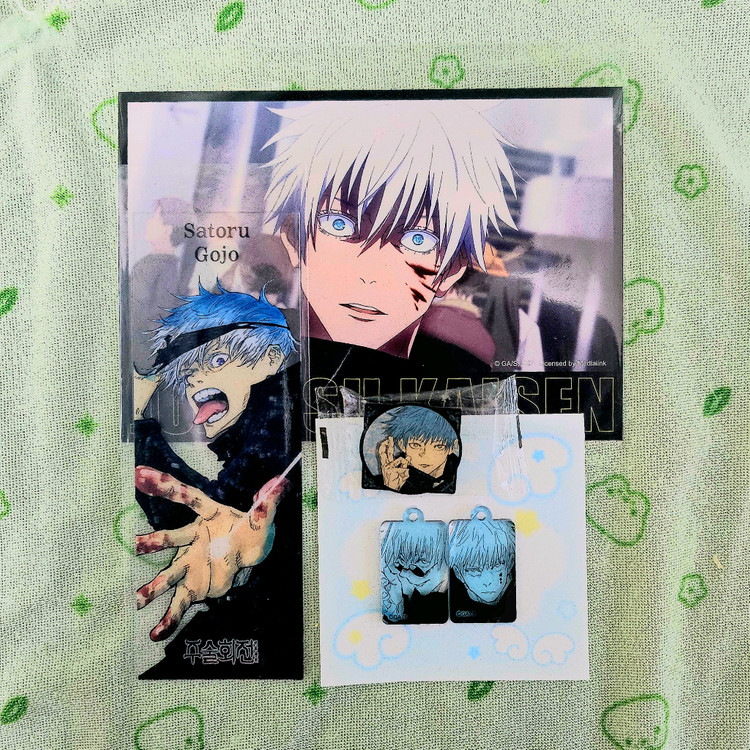 (일괄) 주술회전 고죠 사토루 핀뱃지 아크릴 챰 등--1