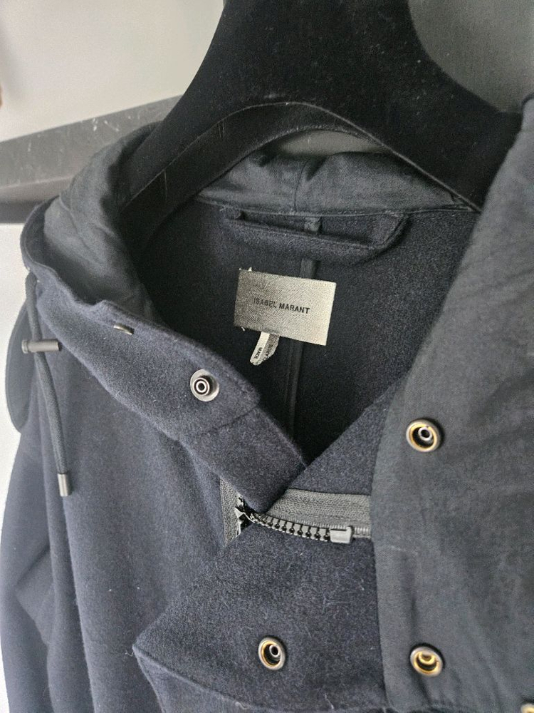 이사벨 마랑 남성 네이비 단색 울혼방 후드코트 IUCO0F321N3 사이즈 XS--2